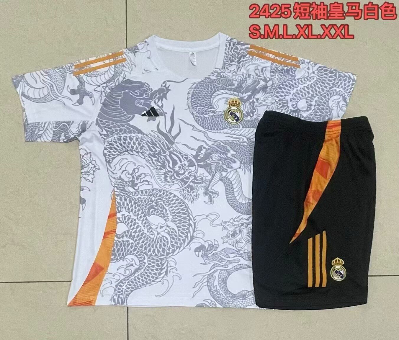 AAA Quality Real Madrid 24/25 White/Orange Training Kit